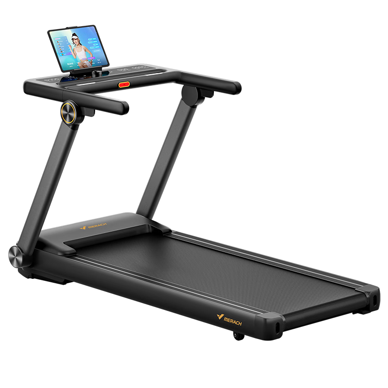 麥瑞克（MERACH）小白犀Ultra跑步機家庭用爬坡全折疊靜音護膝走步健身房器材 小白犀Pro/一鍵全折疊/黑