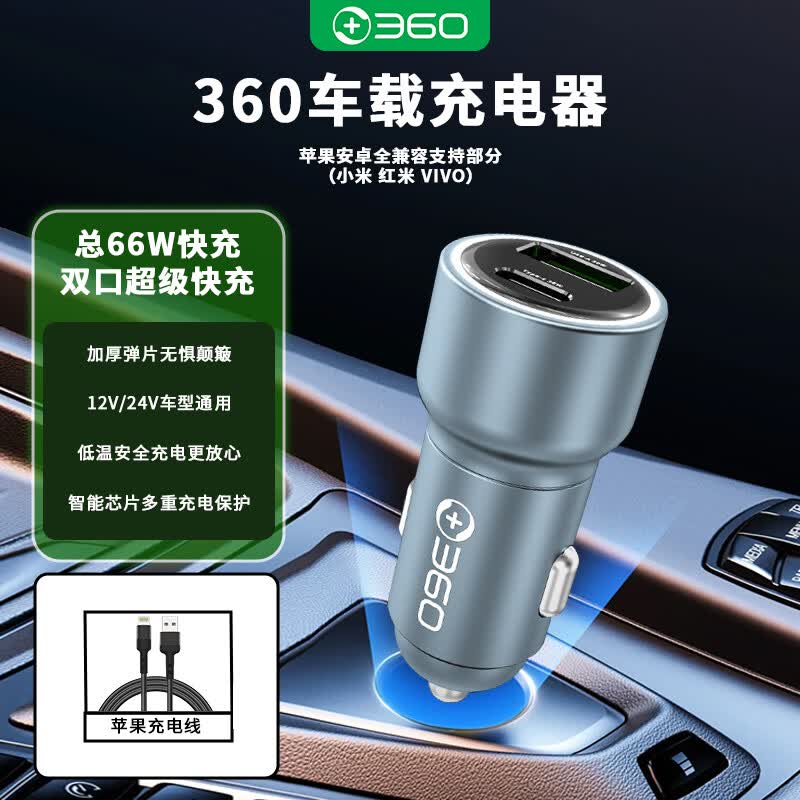 ⚡️车内双设备玩家必入｜66W双口神价！苹果安卓同时快充，告别电量焦虑～