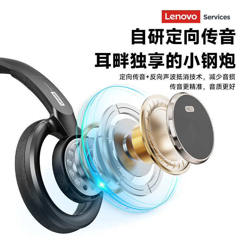 联想(Lenovo)【重磅新款】头戴式蓝牙耳机舒适佩戴蓝牙6.0无线有线原声音质AI智能降噪电竞游戏低延迟超长续航 月光米【云感舒适佩戴+游戏音乐双模式】 ENC通话降噪-旗舰蓝牙6.0