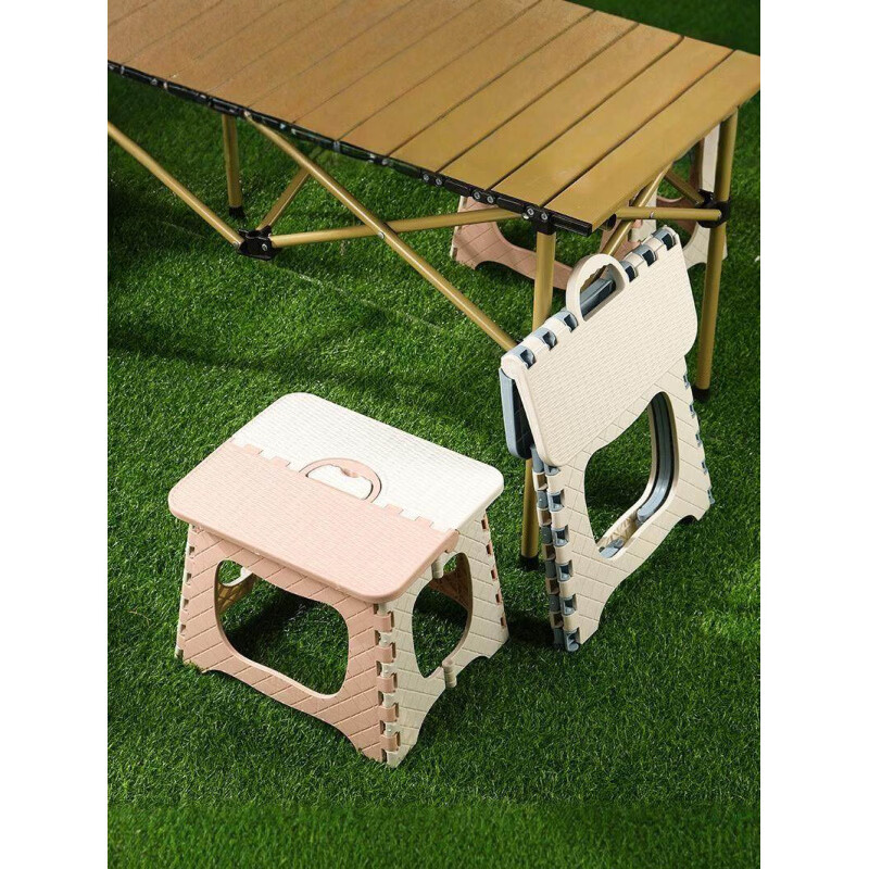 胖东来同款折叠凳户外加厚塑料子便携式家用小板凳马扎露营凳儿童 小号【1个装】蓝色