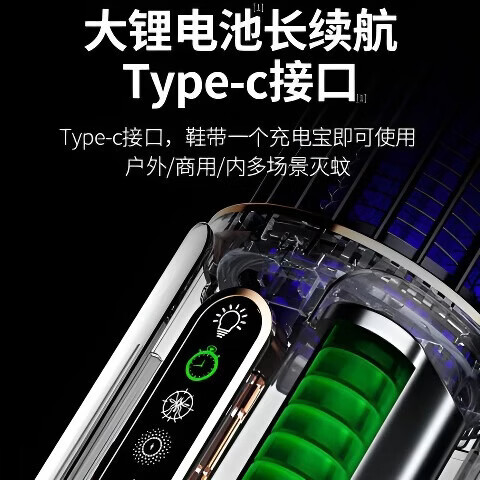 ZYUO日本灭蚊灯家用2026新款卧室用驱蚊神器灭蝇灯餐厅饭店商用强力电 插电款【黑灰色】 三档定时 夜灯照明 350㎡蚊蝇全灭净 光电灭蚊 静音无声