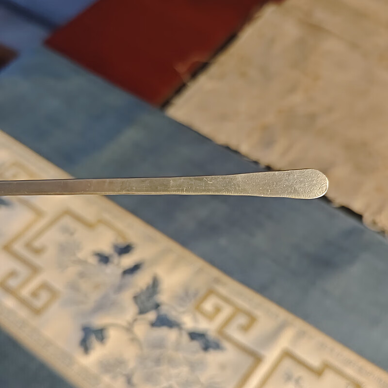 纯锡手工树叶造型锤纹茶则茶匙茶拨套组复古功夫茶具配件 纯锡叶子茶则茶拨套装