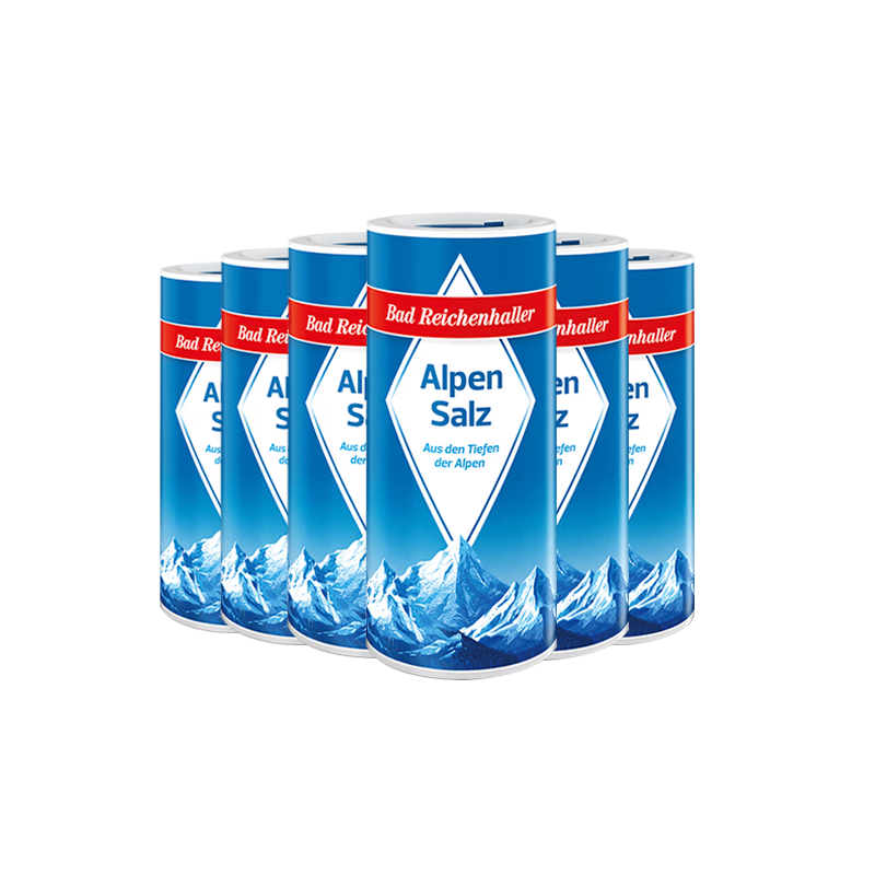 Bad Reichenhaller Alpen Salz Alpen阿爾卑斯山白金無碘純鹽不含碘食用鹽德國進口鹽500g*6