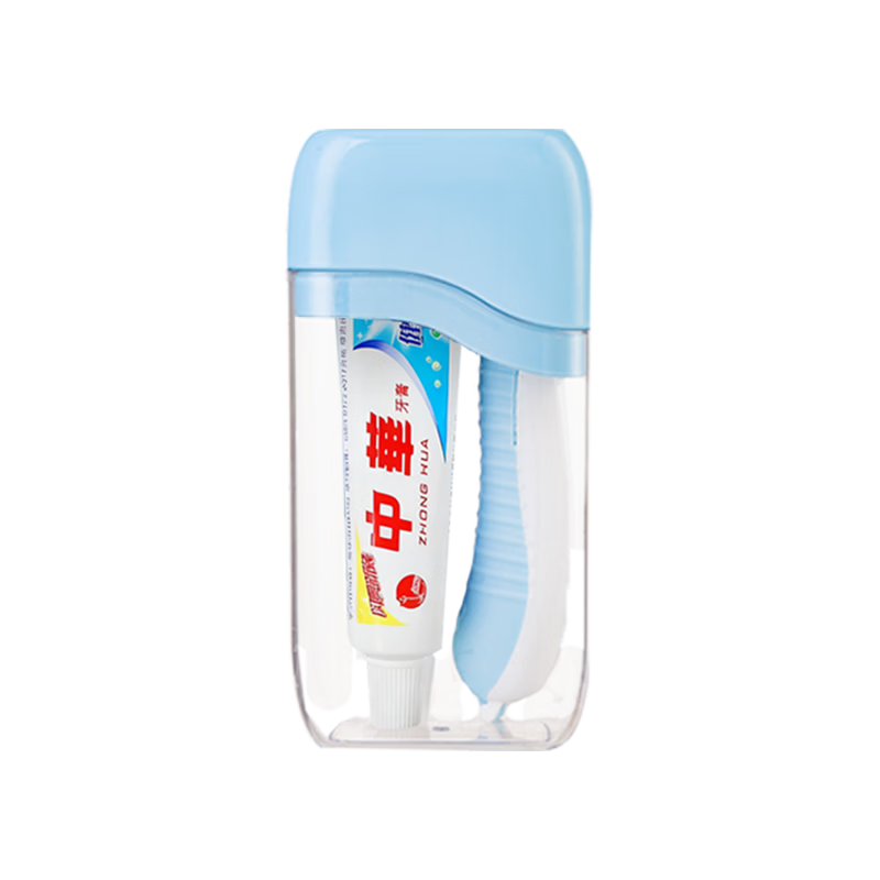 諾蘭森迪迷你便攜旅行洗漱杯刷牙杯漱口杯 出差牙刷牙膏收納盒 三件套藍(lán)色