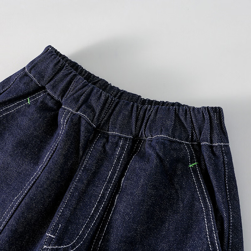 棉花堂【耐磨耐穿】棉花堂童装儿童牛仔裤男童长裤春秋新款A类女童裤子 深蓝 90