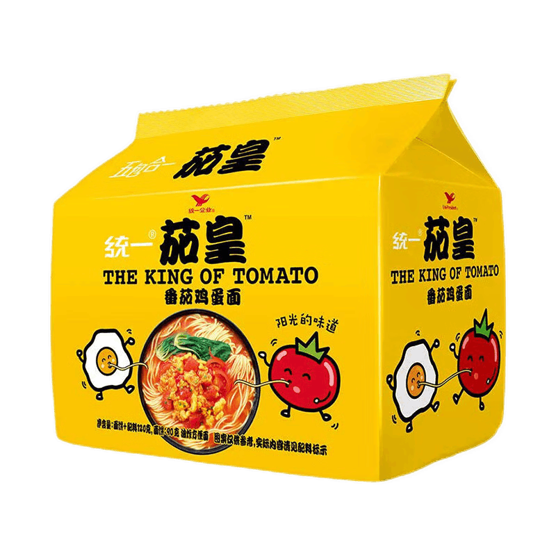 京喜app plus会员 统一茄皇方便面新疆番茄鸡蛋面116g*5包 包邮