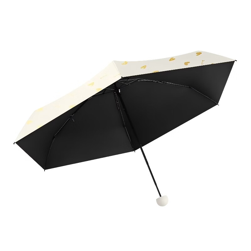 勋阳宇乐烫金胶囊伞太阳伞防晒防紫外线遮阳雨伞女迷你五折黑胶防晒伞 【透明水晶盒】樱花粉 【烫金雪花-upf50+】