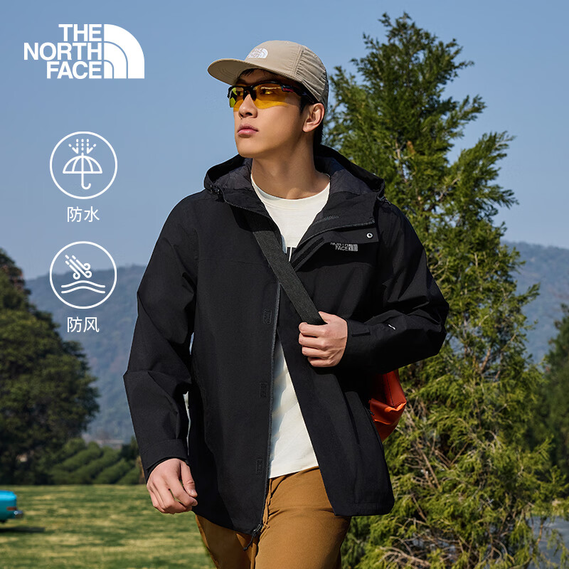 北面（The North Face）冲锋衣男SANGRO单层硬壳DRYVENT防风防水可挂内胆26春夏上新|8DX1 JK3/宇宙黑 XL /180
