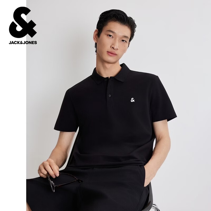 杰克·琼斯（JACK&amp;JONES） 男装春季新款立体刺绣商务休闲上班通勤polo衫短袖226206029