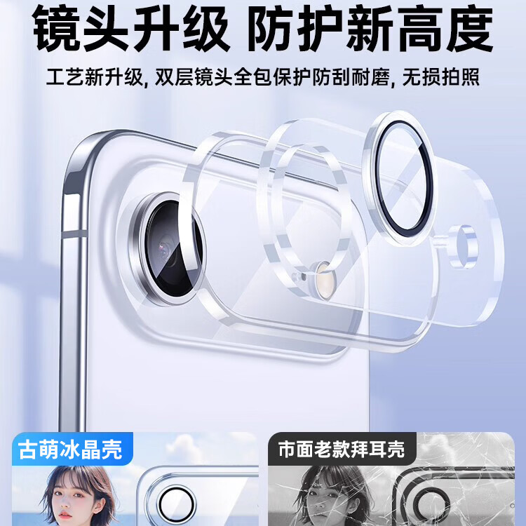 古萌德国拜耳2025新款适用苹果17手机壳iPhone17ProMax防摔透明不发黄套16Plus保护15P全包14p超薄散热 【透明套苹果粉】德国拜耳丨20米防摔丨真不发黄 iPhone 13 Pro
