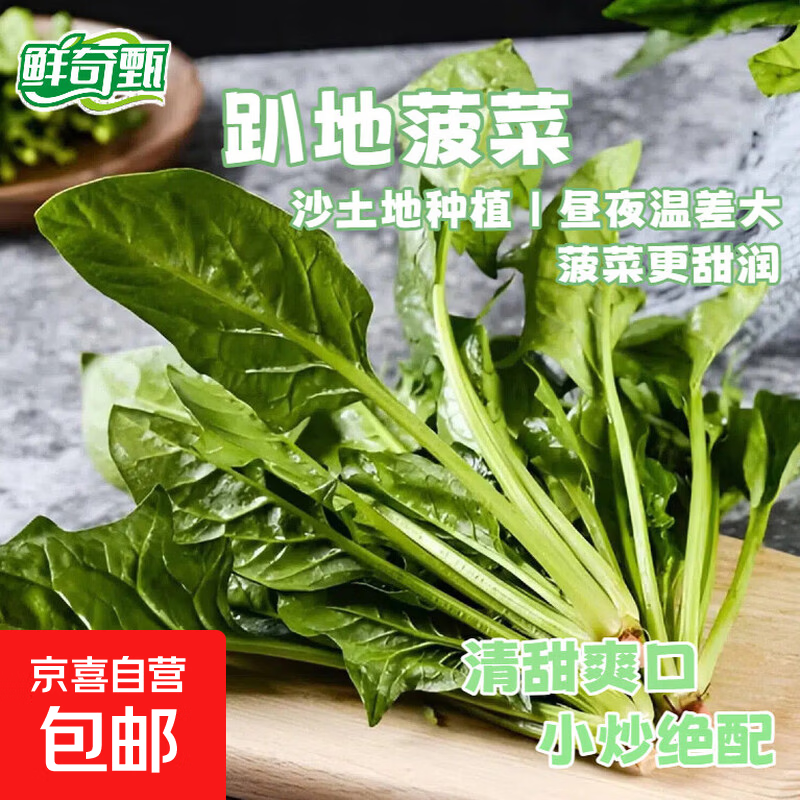 现挖农家霜打趴地菠菜涮火锅炒菜做汤新鲜菠菜spinach彩箱 250克尝鲜装【够吃两顿】 京东快递-更快更好