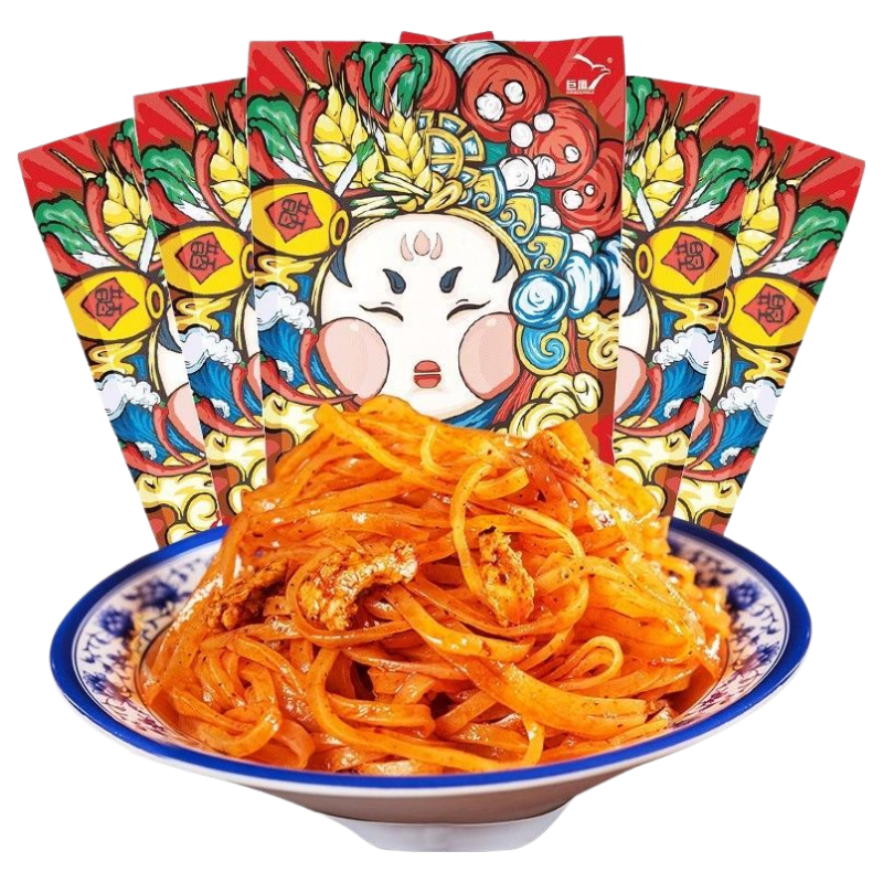 巨鷹寶雞紅油涼皮陜西特產(chǎn)310g*2袋裝真空速食岐山寶雞搟面皮 岐山搟面皮香310g*2袋【香辣味】