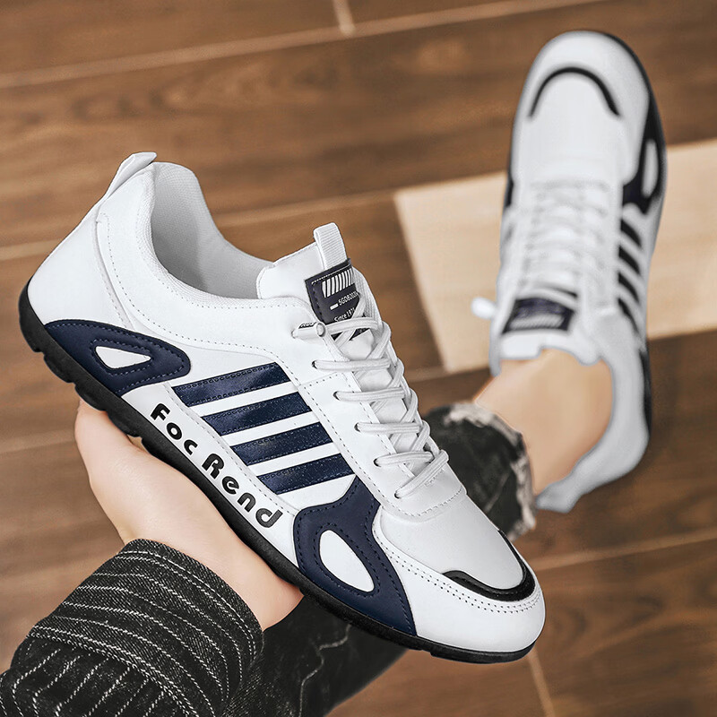 西域骆驼（VANCAMEL）男鞋2025冬季新款舒适防滑运动跑步休闲阿甘鞋时尚百搭潮流鞋子男 【官方正品 质量保证】白色配色 43