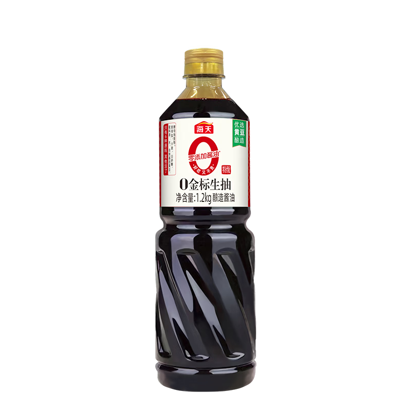 海天生抽酱油1.2kg【0金标特级酱油】金标系列 0添加防腐剂