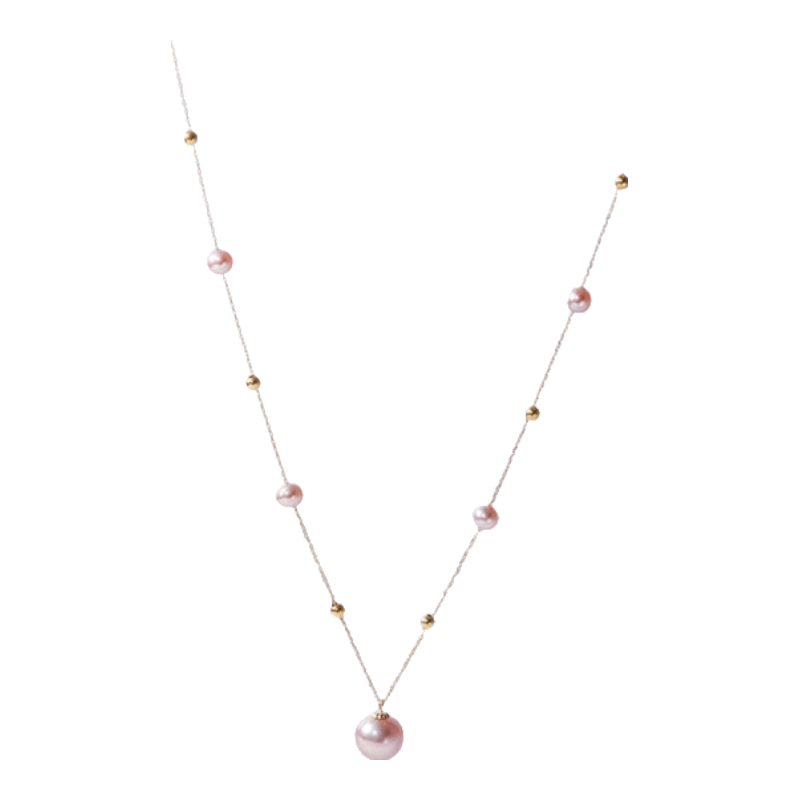 海蒂 4-9mm18K金满天星淡水珍珠项链年轻款送女友母亲节礼物