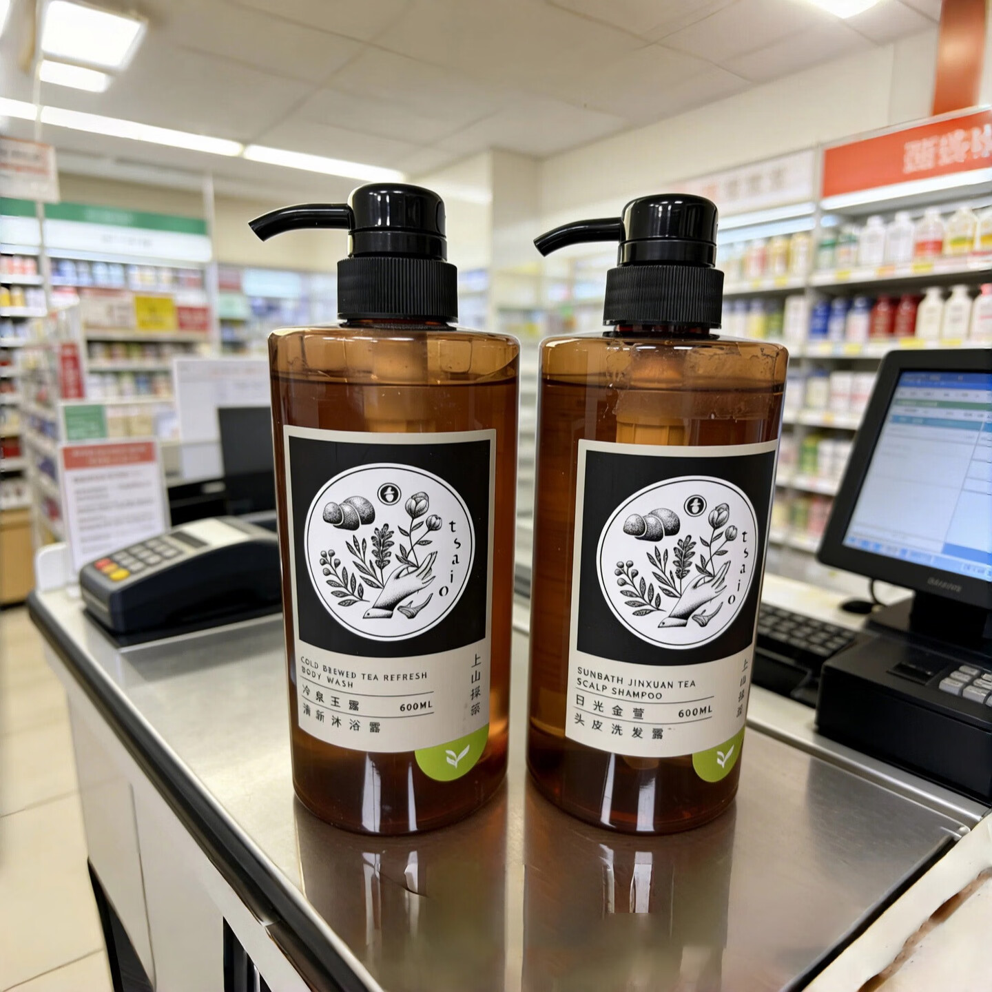 上山采药;（TSAIO）官方授权台湾冷泉玉露沐浴露持久留香秋冬温和滋润保湿止痒沐浴乳 日光金萱头皮洗发露600ml
