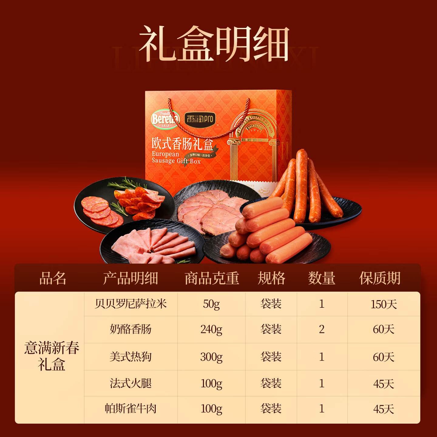 FRATELLI BERETTA西班牙进口伊比利亚火腿礼盒年货节送礼推荐送长辈老人可定制礼盒 意满新春礼盒