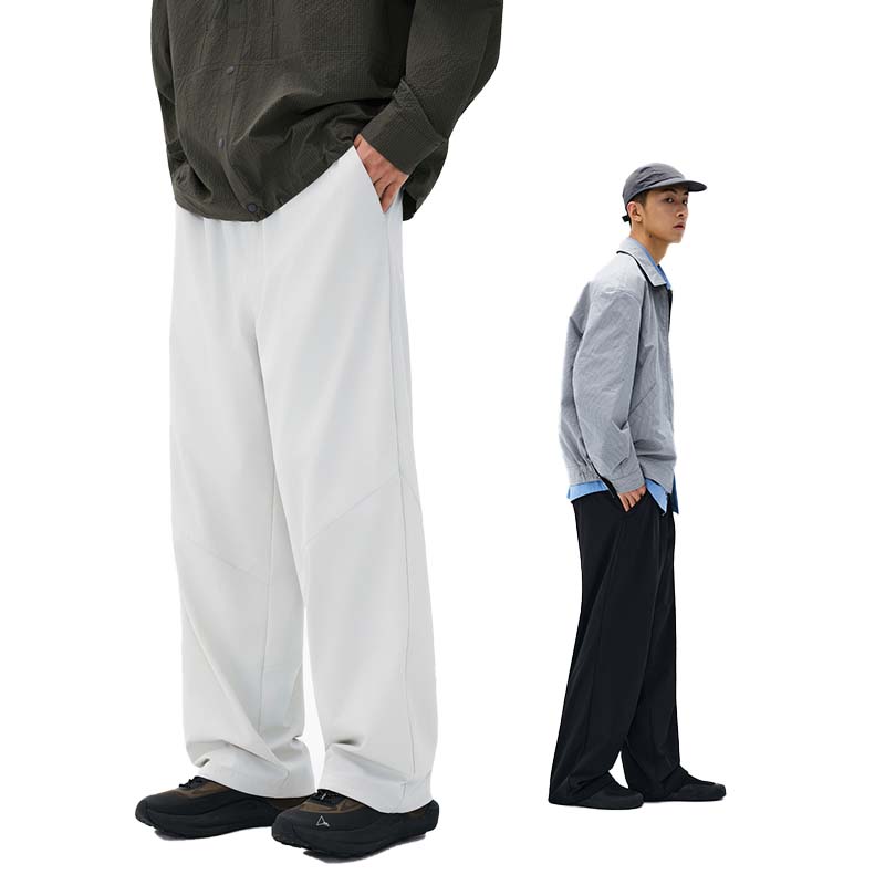 熊猫·本（ben.panda）防泼水休闲裤男百搭宽松长裤分割休闲户外登山裤直筒裤子 白桦色 M