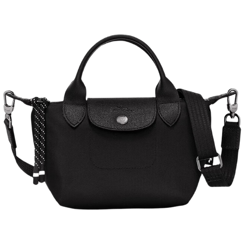 珑骧迷你女士黑色帆布/配皮手提包女包礼物轻奢包包