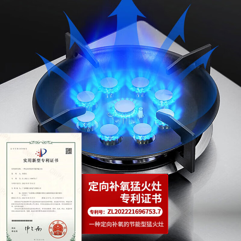 TOYODENKI家用5.2kw九腔燃气灶嵌入式天然气灶厨房煤气灶一级能效台嵌两用不锈钢 5.2KW 加厚全不锈钢【九腔鸳鸯】 液化气