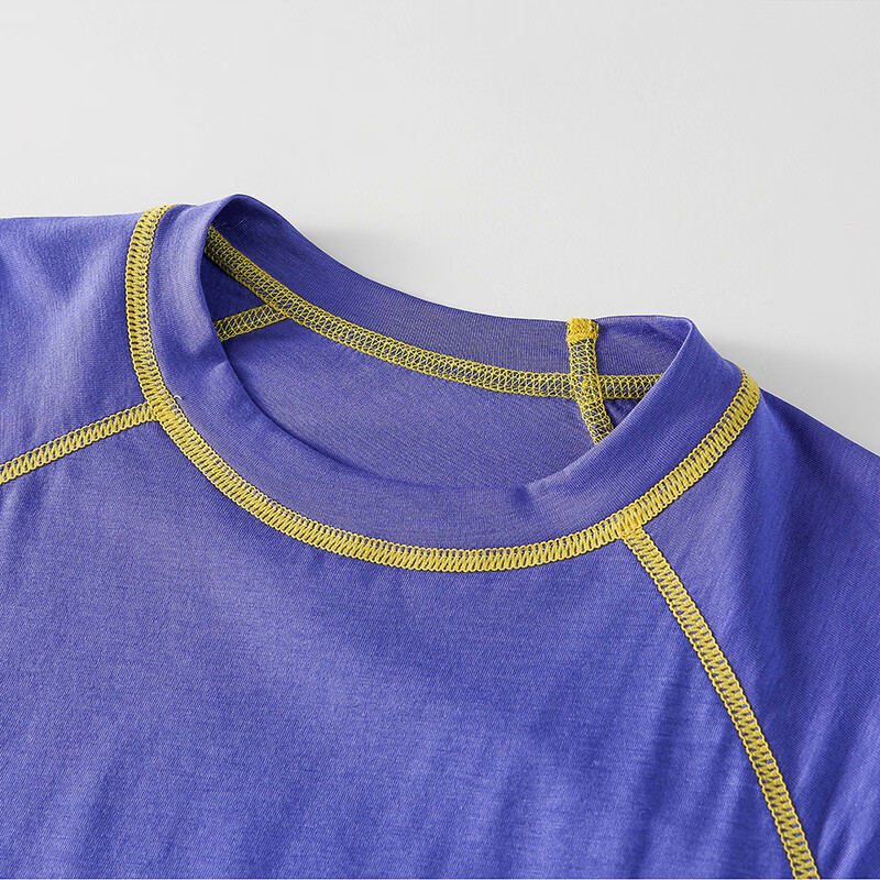 棉花堂（cottontown）棉花堂儿童运动上衣春夏新款男童女童莱赛尔天丝透气长袖T恤抗菌 紫色 90 90/52