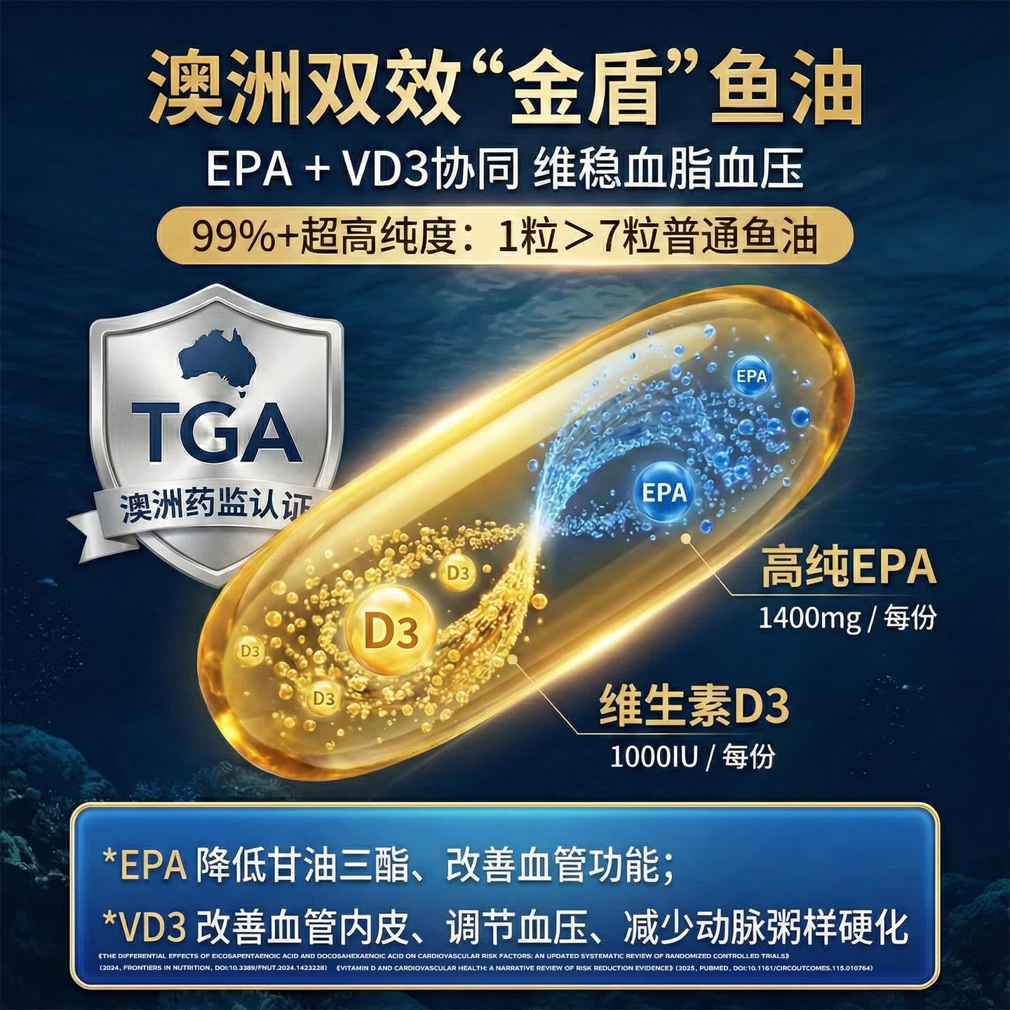 MaggieCare深海鱼油软胶囊99%omega-3高纯度EPA心脑血管血脂保健品年货礼盒 9瓶周期装【血脂无忧】 60粒*1瓶 6送3同款