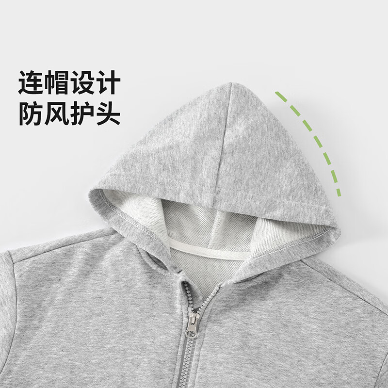 迷你木木屋儿童外套春季新款男童女童连帽卫衣宝宝春装休闲舒适 浅蓝 汪汪小狗 130