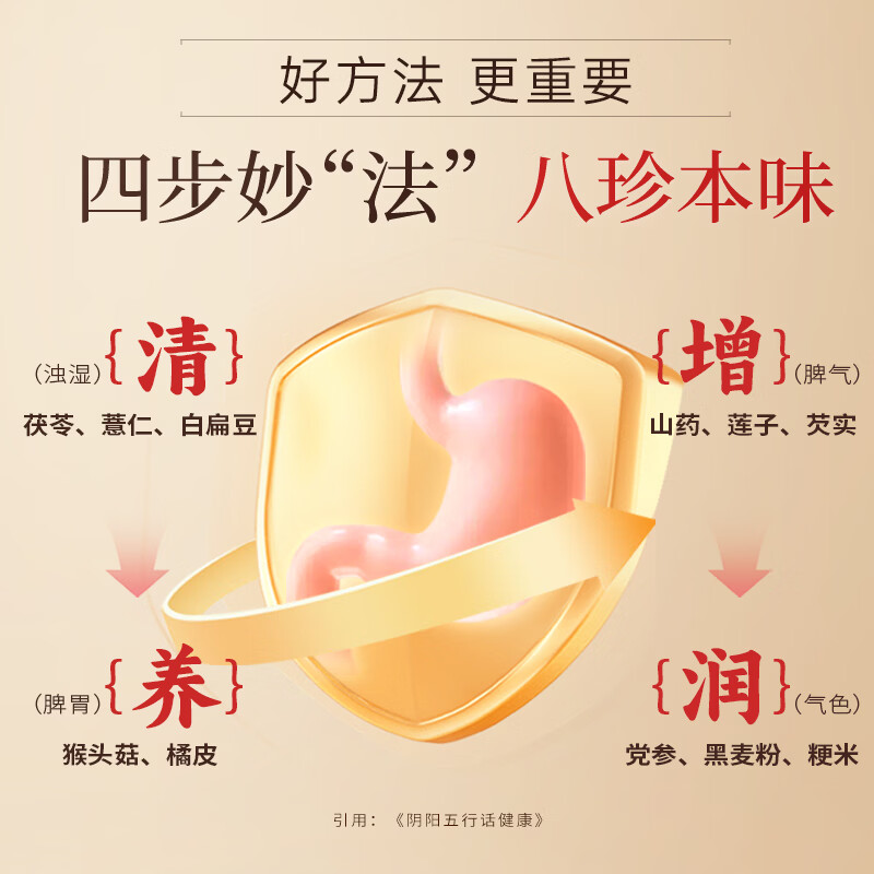 九芝堂正宗八珍粉猴头菇山药薏米茯苓调理脾胃祛湿健脾养胃营养粉早餐 周期装 500g*3罐 【脾胃双养】