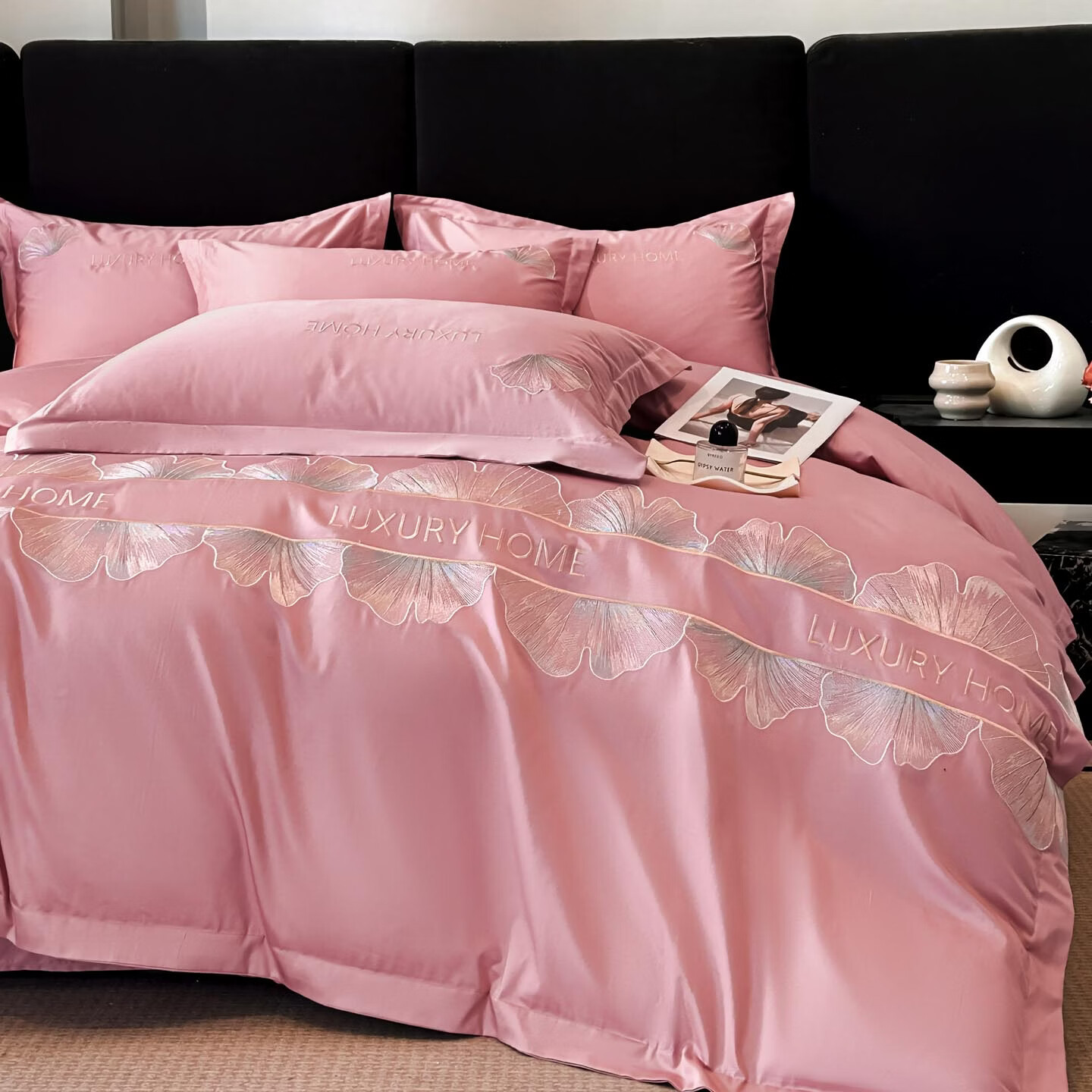 水星系列高端四件套全棉100%纯棉2026新款轻奢四季通用纯棉床单被套四件套 花漾-芙芮粉 1.5m 床单款 被套200*230cm四件套