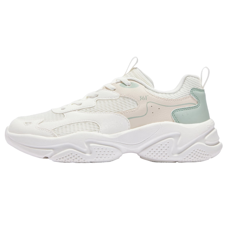 361°运动鞋女鞋云朵2026年夏季新款网面透气厚底复古老爹鞋休闲鞋子女 羽毛白/西米色【评价有礼】 38