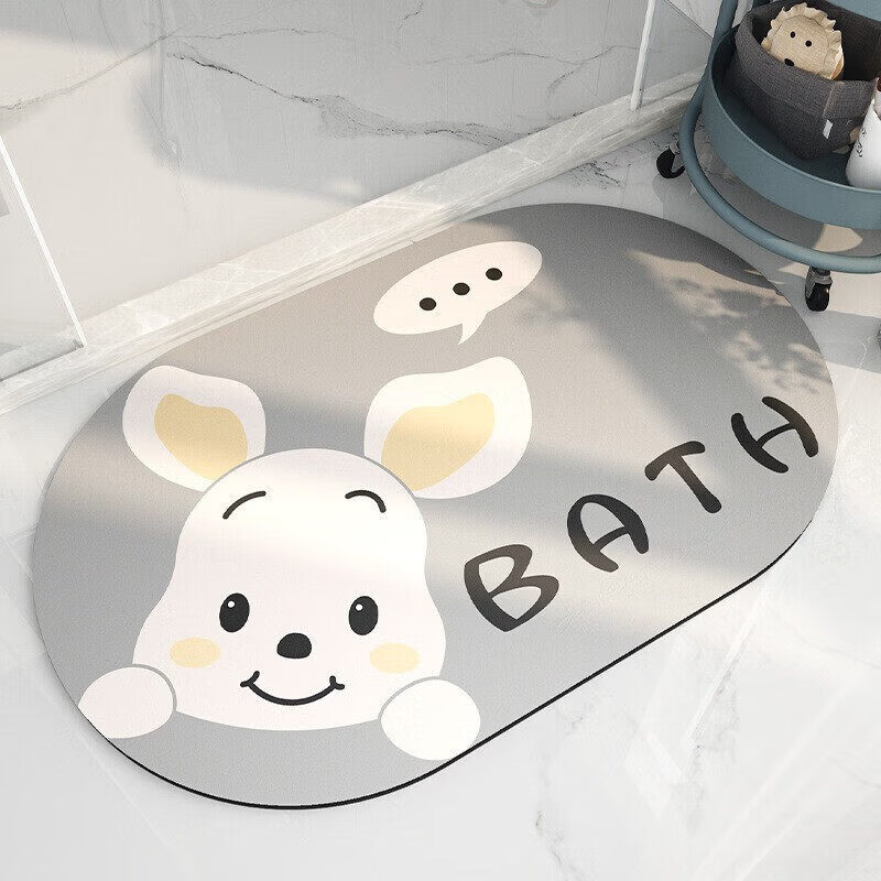 DONOYA 多罗亚硅藻泥卫生间地垫浴室门口吸水地垫2026新款浴室厕所防滑垫脚垫 米熊 50cm*80cm 【吸水速乾】