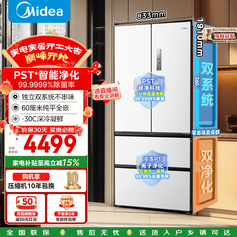 Midea/���� M60ϵ��520�� ��ʽ���� ���� BCD-520WUFPZM(E)