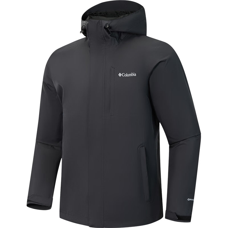 哥倫比亞（Columbia）戶外情侶防水沖鋒衣全天候徒步連帽外套XE5743 010 L