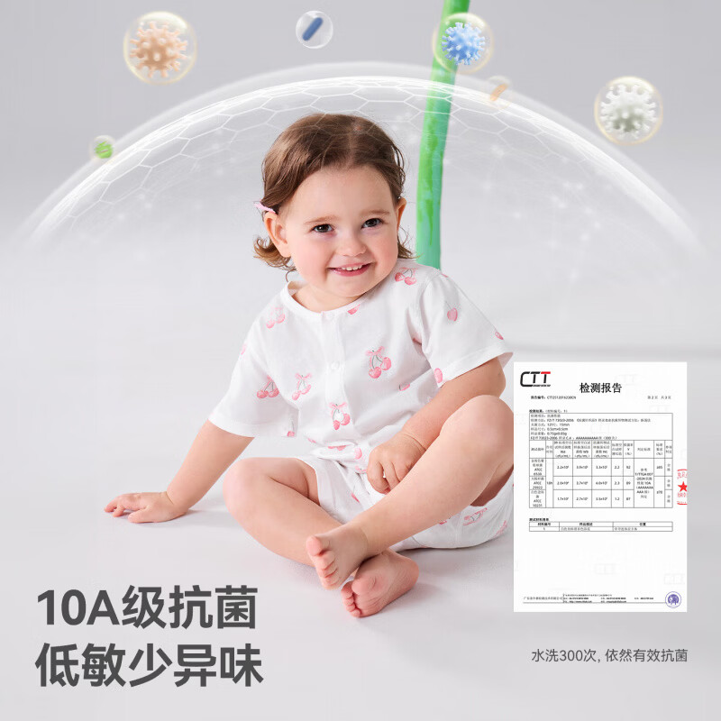 贝肽斯婴儿衣服春夏季婴儿连体衣新生儿宝宝爬服a类爬服 萌符乐园 66cm