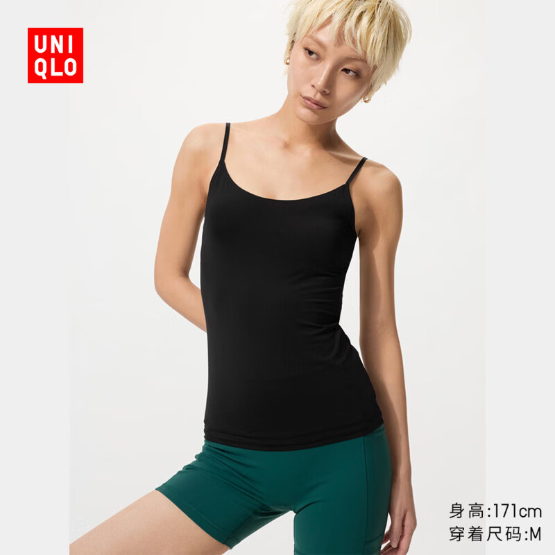 优衣库女装AIRism吊带衫/空气衣吸汗速干打底衫内衣474002 482148 482148/09黑色 L