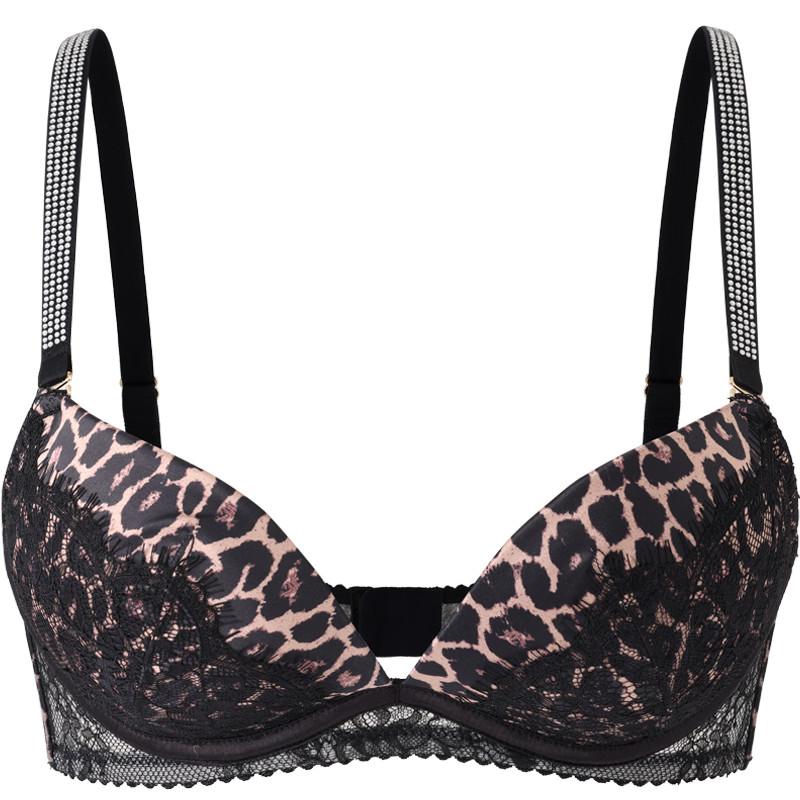mybody商場同款內(nèi)衣女性感蕾絲豹紋小胸聚攏文胸 狂野寶貝-溫柔豹紋 75A