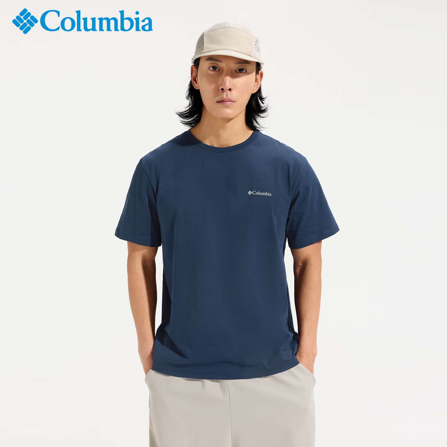 Columbia哥伦比亚T恤男26春夏户外休闲运动舒适纯棉透气短袖AE8963 464 XL
