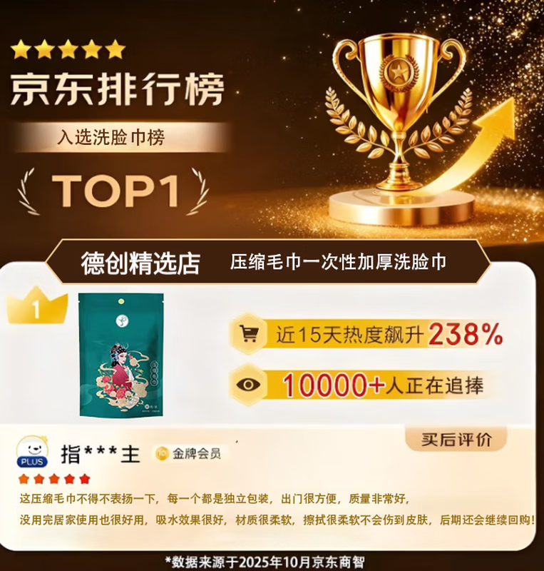 JCZS精工品质加厚加长压缩毛巾一次性绵柔洗脸巾便携独立包装 30*60cm加大加厚2包装【12条】