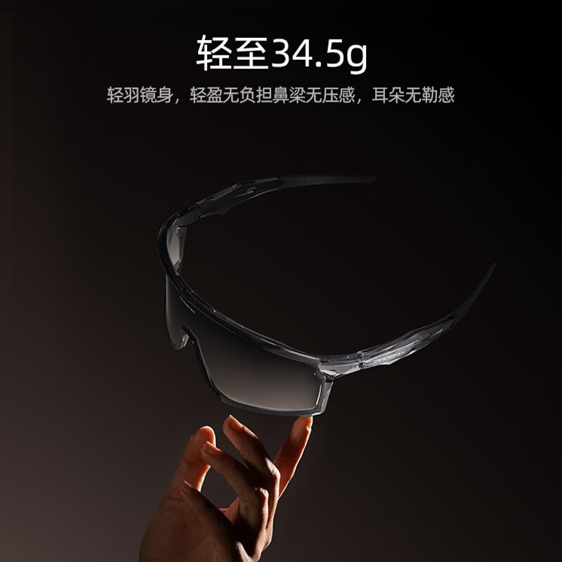 凤凰（Phoenix）骑行眼镜户外运动风镜防风沙登山地公路自行车男徒步护目近视 晨雾灰【透明变色镜】