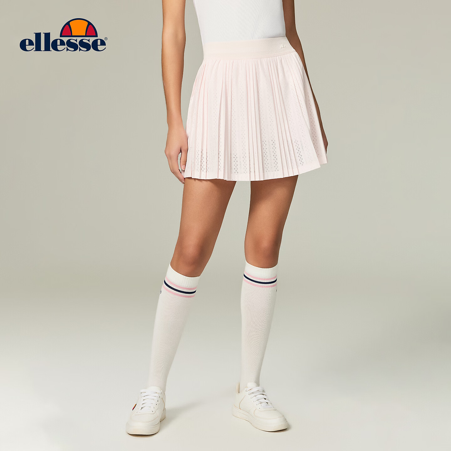 ellesse小贝壳26春新品网球裙运动透气防走光抗菌打底BIUBIU裙女 水晶粉 S