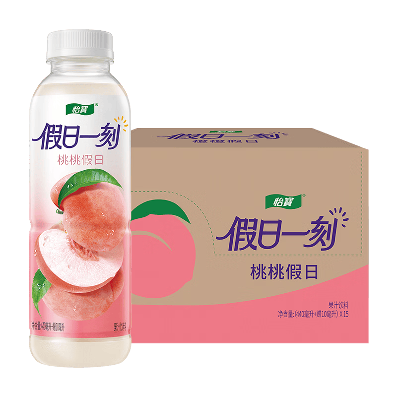 怡宝蜜水柠檬水果饮料/假日果汁 多规格 随机版本发货 蜂蜜柠檬水饮料 怡宝 桃桃假日果汁 440mL*15瓶 25.8月起产