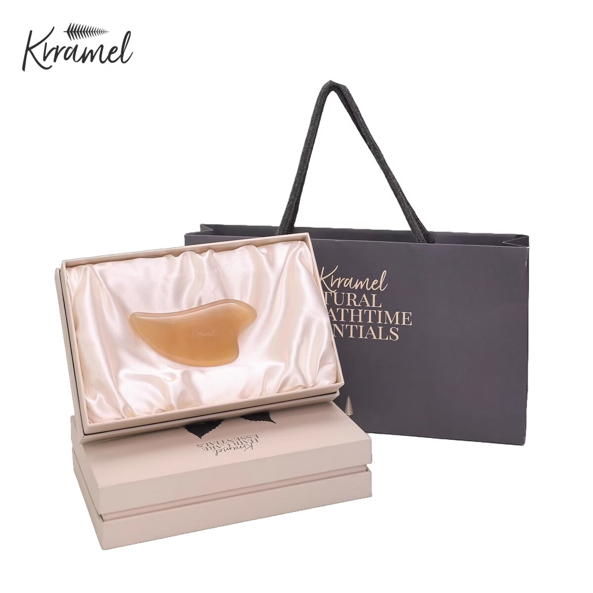 KRRAMEL生日礼物女士梳子礼物送妈妈羊角刮痧板梳子礼盒养生礼物 ARC |羊角美肤板 · 弧型