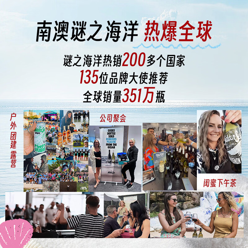 谜之海洋澳洲进口红酒 干红葡萄酒750ml ins网红酒微醺酒果酒 年货节送礼 谜之海洋西拉干红葡萄酒750ml