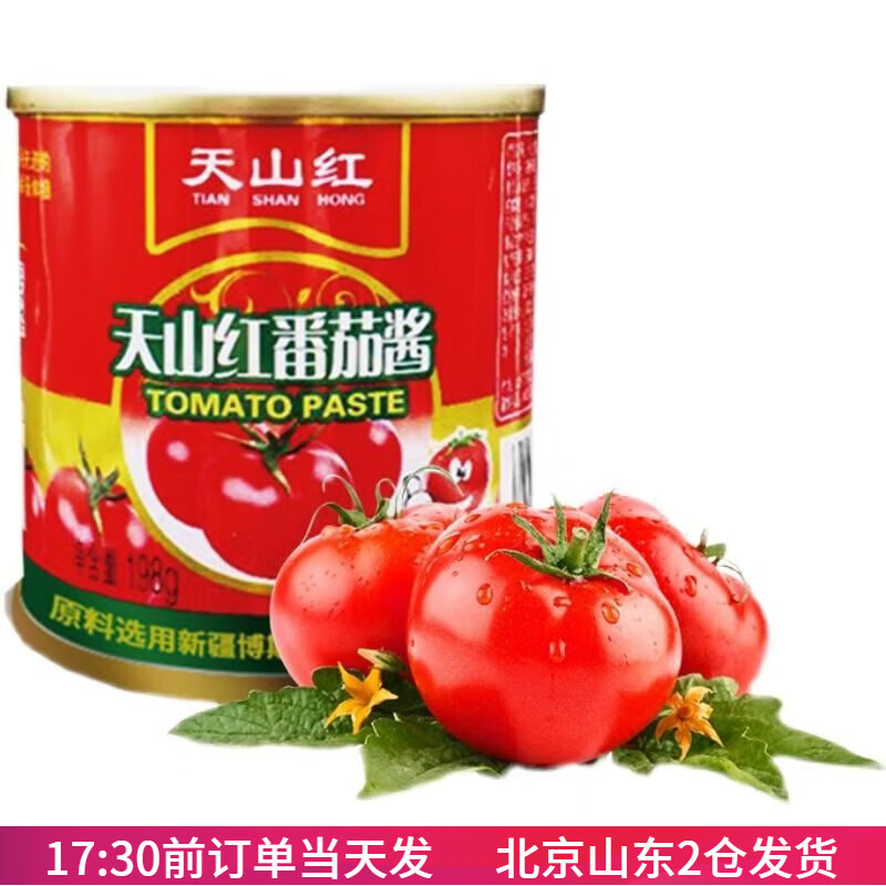 天山紅番茄醬198g家用沙司意面披薩新疆調(diào)味醬商用小包裝罐頭 天山紅番茄調(diào)味醬198g