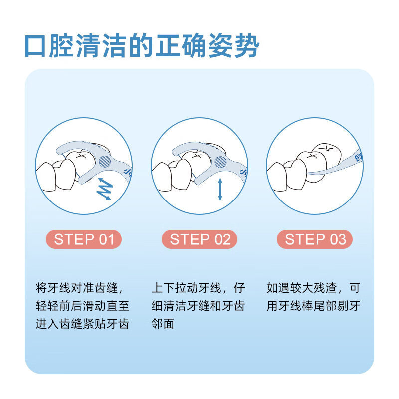 小鹿妈妈牙线细弓形牙签安全剔牙清洁口腔牙齿 独立装牙线 100支 1盒