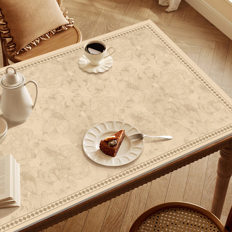 无印良品加厚桌布防水防油免洗轻奢高级感桌垫法式桌面保护垫餐桌垫 十四行诗 【0甲醛0异味】 60*60cm