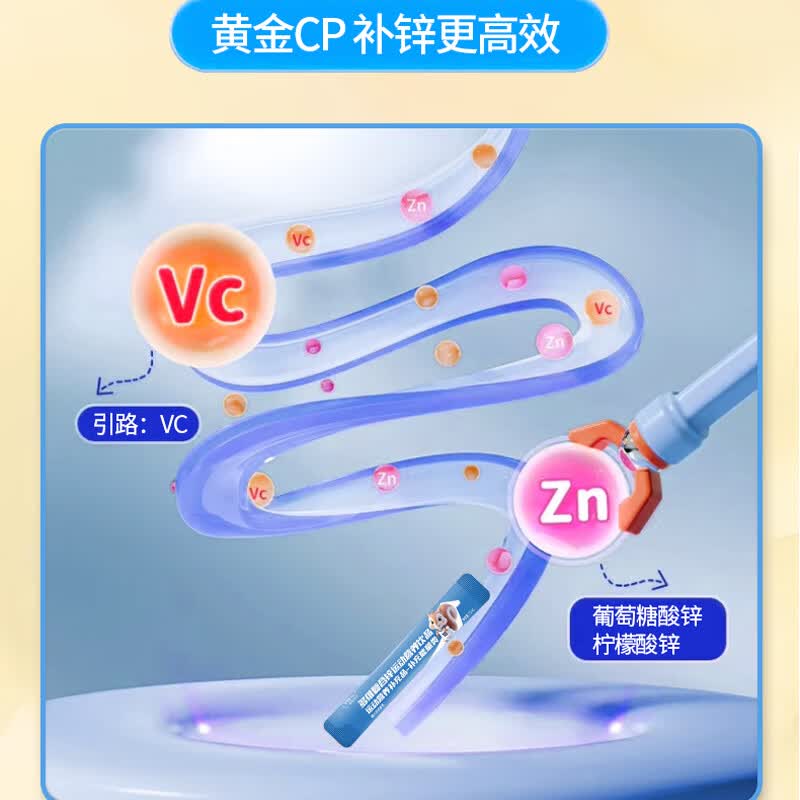唯他时光液体锌儿童宝宝青少年有机液体 维C酰胺酸维生素b6液体复合补充锌 专享90天效果质保【周期装】 30条*3罐