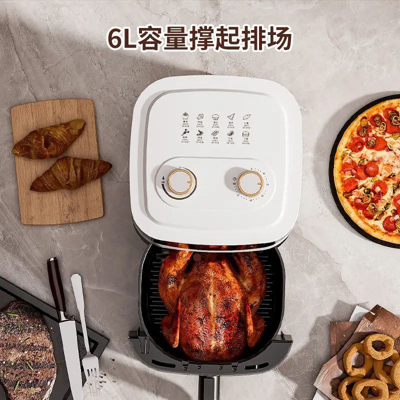 万利达（Malata）空气炸锅6L大容量免翻面家用多功能电炸锅智能定时无油低脂煎炸锅温控炸鸡薯机条空气烤箱 经典爆款【可视免翻面】 6L