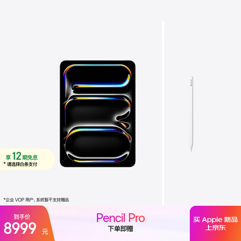 Apple/苹果【Pencil Pro套装】 iPad Pro11英寸 M5芯片 2025年新款平板电脑 256G WLAN版 银色
