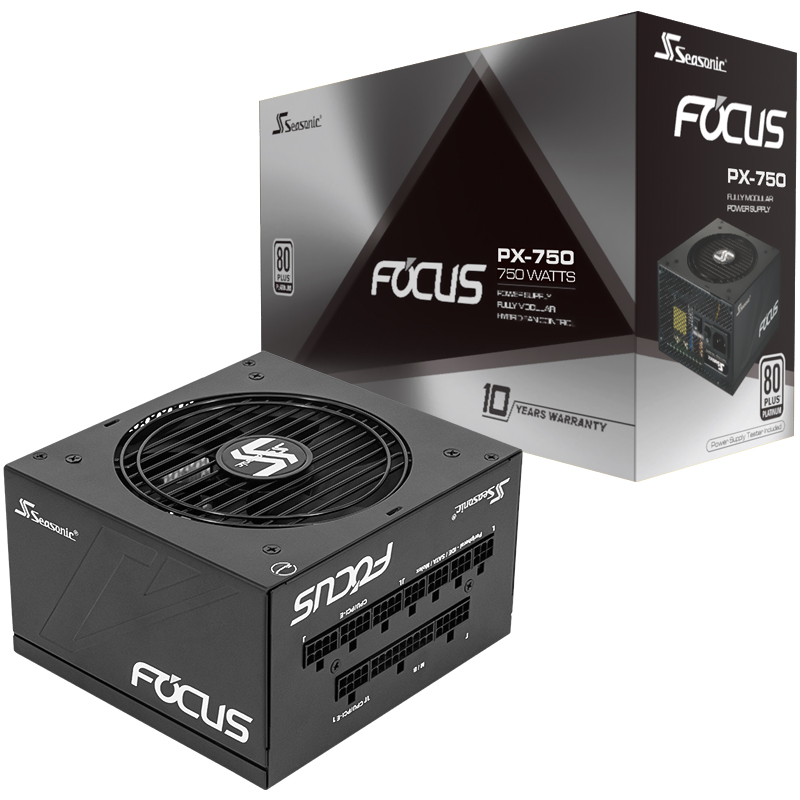 海韵 (SEASONIC)FOCUS PX750 750W电源 80PLUS白金牌全模 10年质保 全日系电容 14cm小身形 智能温控风扇启停